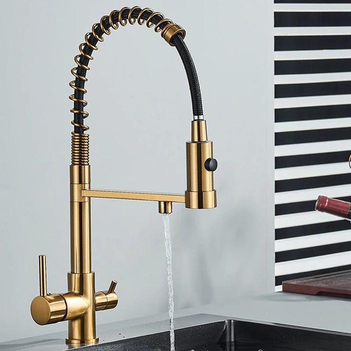 Aqua Kitchen Faucet - Dot Brass Purifier - 3 years warranty - Kitcen faucetBathroomLux