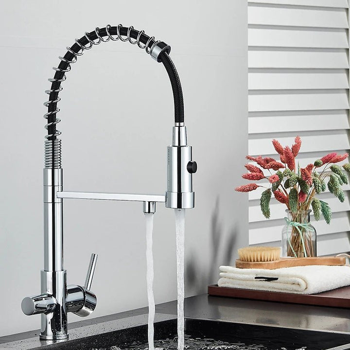 Aqua Kitchen Faucet - Dot Brass Purifier - 3 years warranty - Kitcen faucetBathroomLux