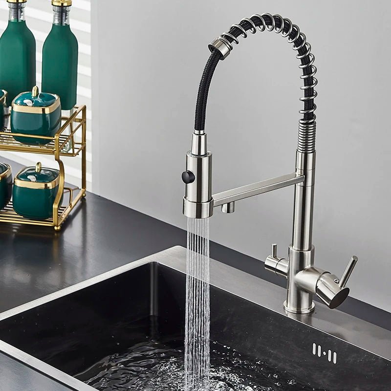 Aqua Kitchen Faucet - Dot Brass Purifier - 3 years warranty - Kitcen faucetBathroomLux