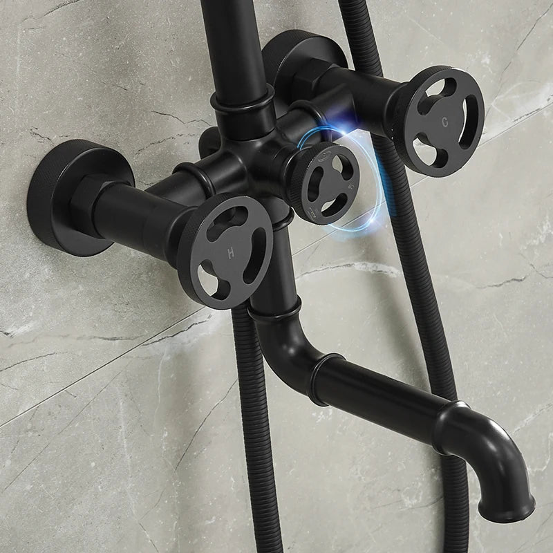 Aqua Noir Bathroom Shower set - bathroomBathroomLux