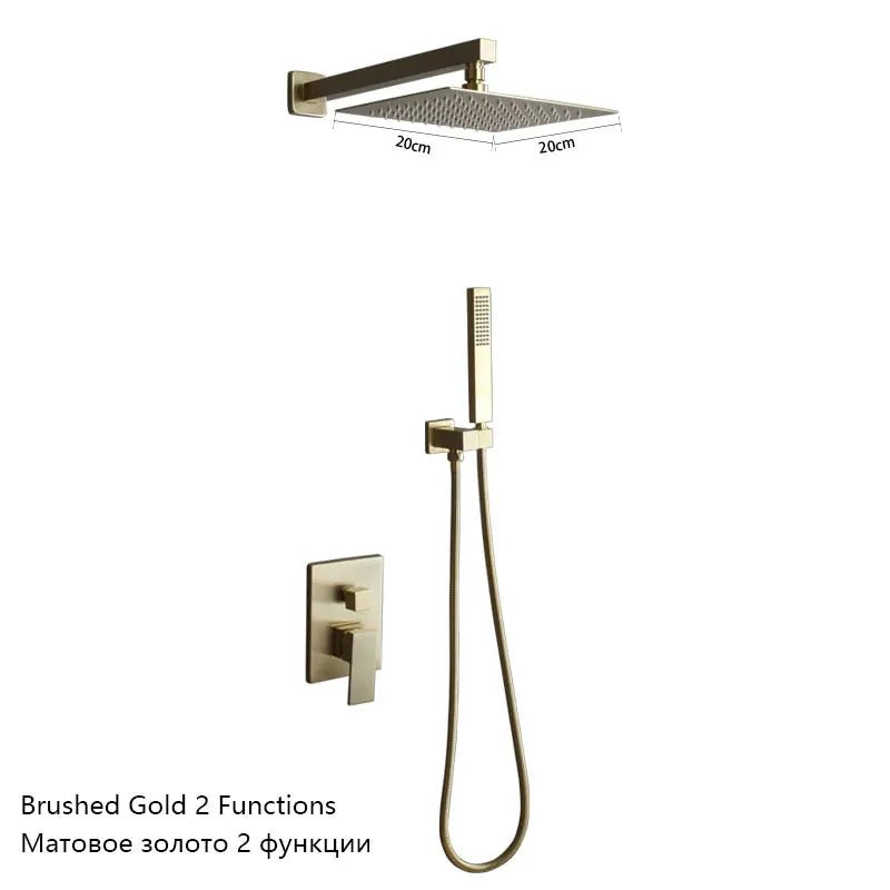 Aqua Symphony Luxury Shower Set - Gold - bathroom, showers, thermostaticBathroomLux