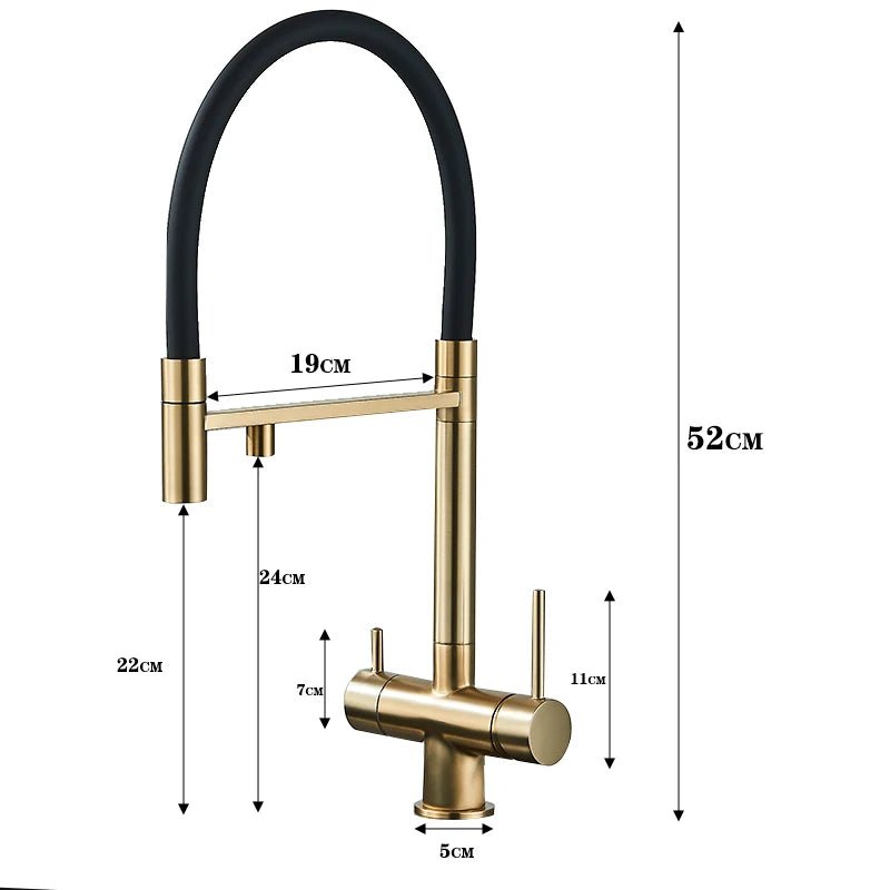 Aqua Viva Kitchen Faucet - Dual Spout Water Filter - Purification System - Kitcen faucetBathroomLux