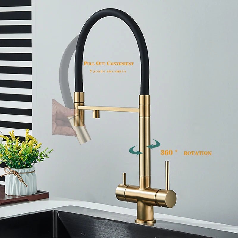 Aqua Viva Kitchen Faucet - Dual Spout Water Filter - Purification System - Kitcen faucetBathroomLux