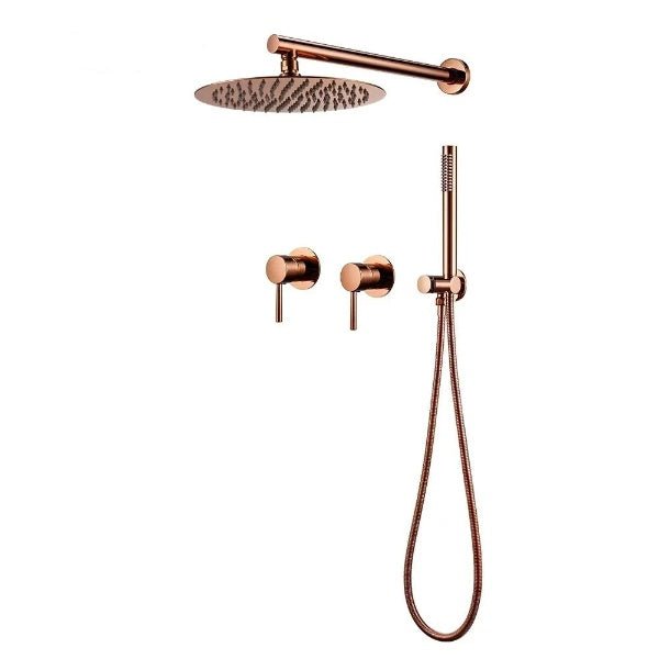 Aqua Wave Rainfall Shower Set - Rose Gold Wall Mounted - 10 years Warranty - bathroom, showers, thermostaticBathroomLux