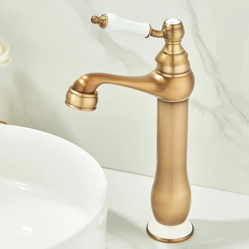 Aurelia Antique Bathroom Faucet - Single Handle Hole - BathroomLux