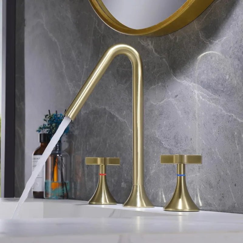 Aurelius Copper Mixer Faucet - 3 hole copper - 5 years Warranty - Bathroom FaucetBathroomLux