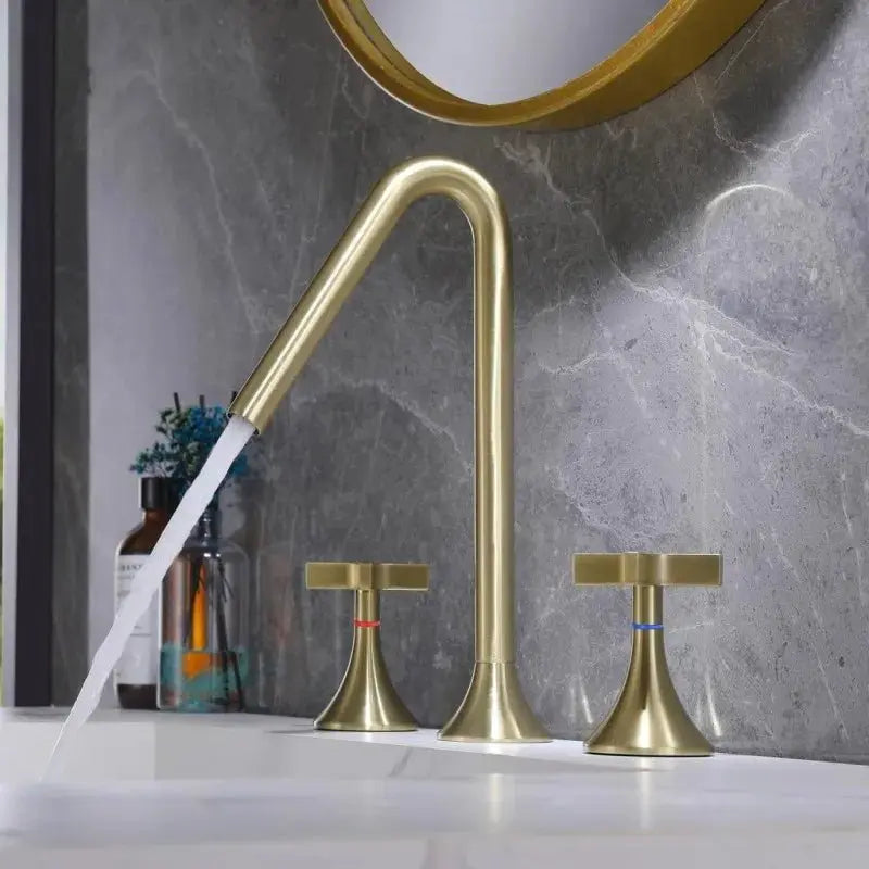 Aurelius Copper Mixer Faucet - 3 hole copper - 5 years Warranty - Bathroom FaucetBathroomLux