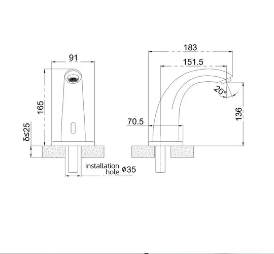 Automatic Electric Infrared Sensor Basin Tap – Touchless Bathroom Faucet WaterMark - touchless Bathroom FaucetBathroomLux