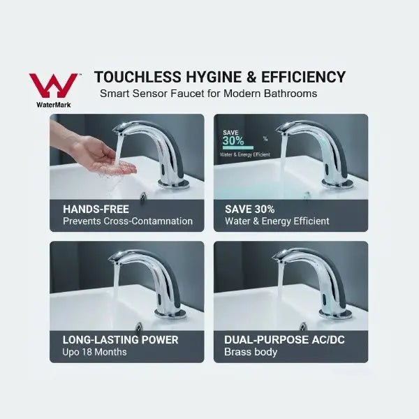 Automatic Electric Infrared Sensor Basin Tap – Touchless Bathroom Faucet WaterMark - touchless Bathroom FaucetBathroomLux