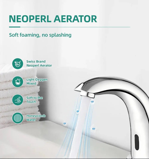 Automatic Electric Infrared Sensor Basin Tap – Touchless Bathroom Faucet WaterMark - touchless Bathroom FaucetBathroomLux