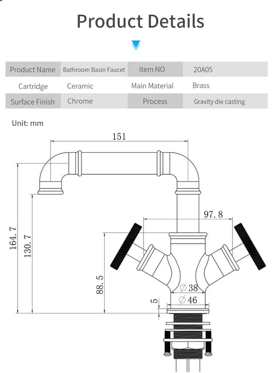 Basin Bathroom Faucets Single Hole Dual Handle Contemporary Deck Mounted - Bathroom Taps Deck MountedBathroomLux