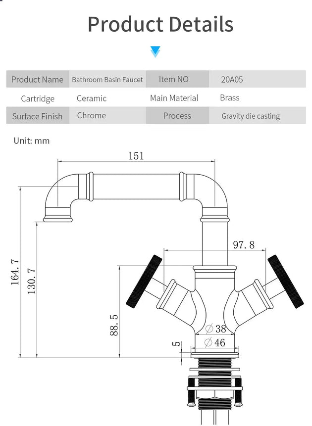 Basin Bathroom Faucets Single Hole Dual Handle Contemporary Deck Mounted - Bathroom Taps Deck MountedBathroomLux