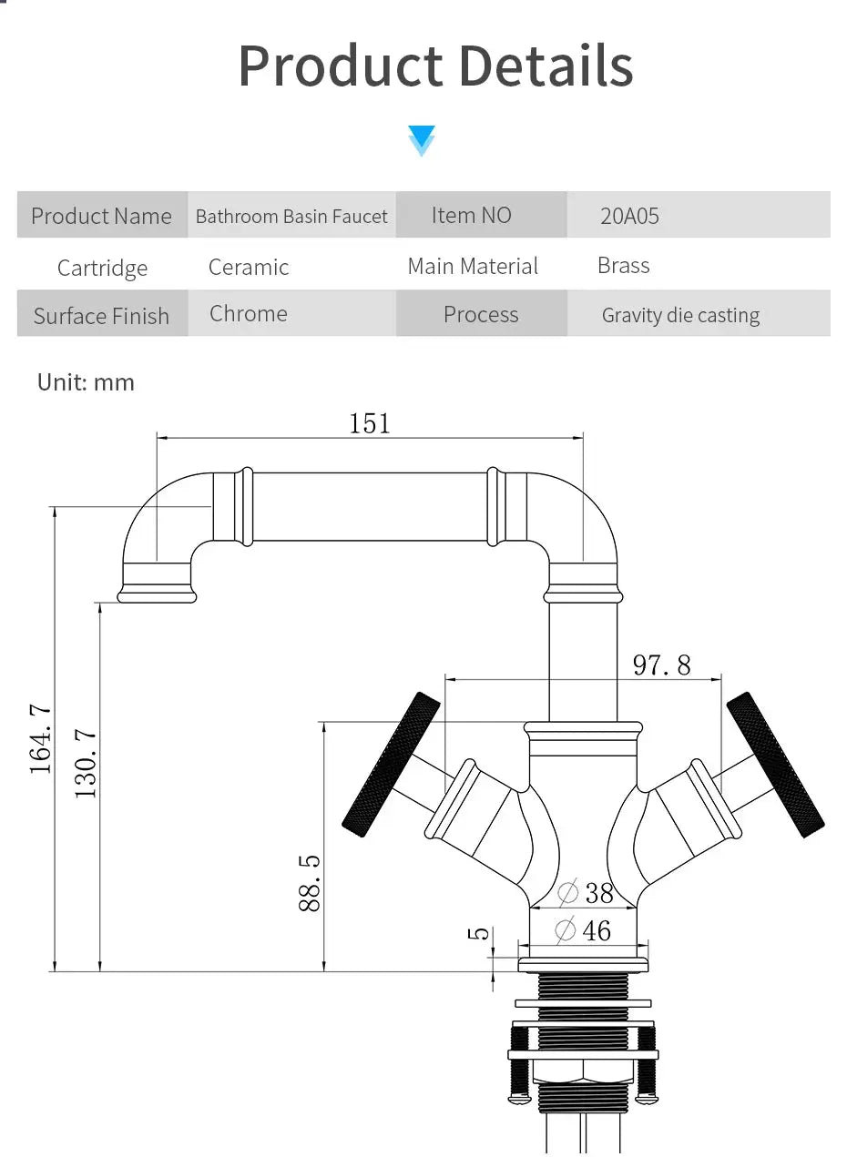 Basin Bathroom Faucets Single Hole Dual Handle Contemporary Deck Mounted - Bathroom Taps Deck MountedBathroomLux