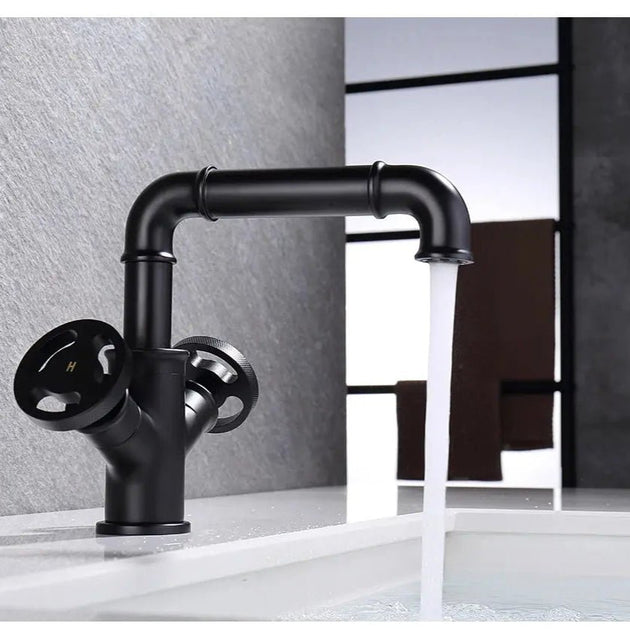Basin Bathroom Faucets Single Hole Dual Handle Contemporary Deck Mounted - Bathroom Taps Deck MountedBathroomLux