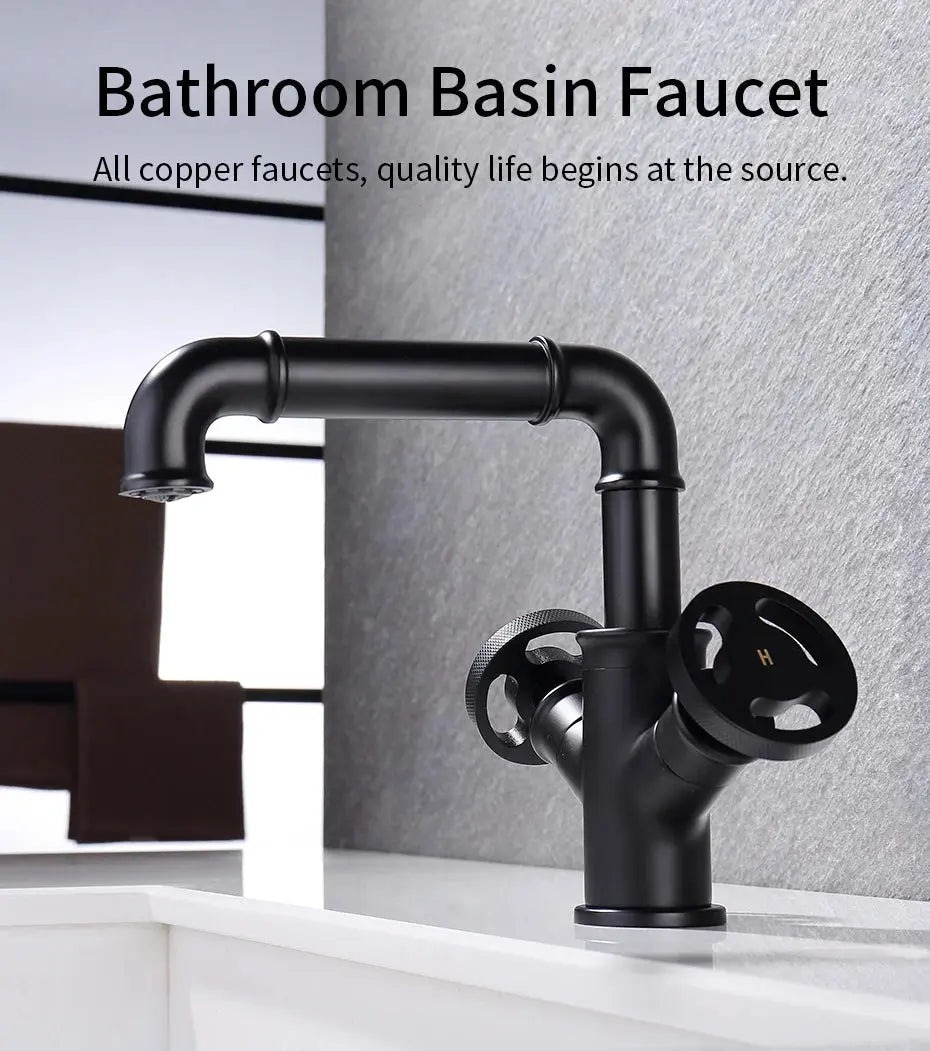 Basin Bathroom Faucets Single Hole Dual Handle Contemporary Deck Mounted - Bathroom Taps Deck MountedBathroomLux
