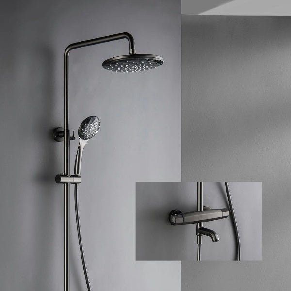 Bathroom Black Shower Set - Wall - Mounted Thermostatic 8" Adjustable - digital showerBathroomLux