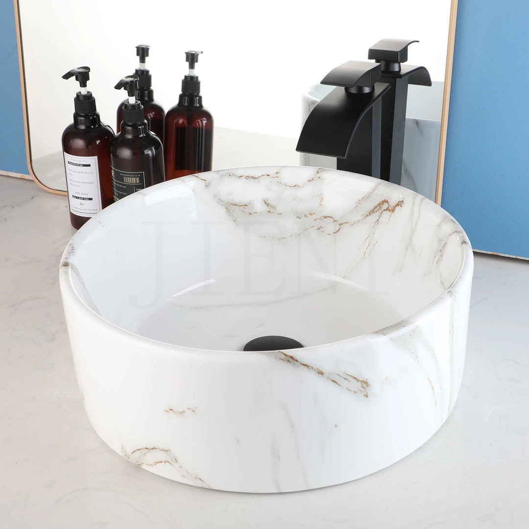 Bathroom Ceramic Basin Various Styles Available, Includes Mixer Tap - Bathroom sinkBathroomLux