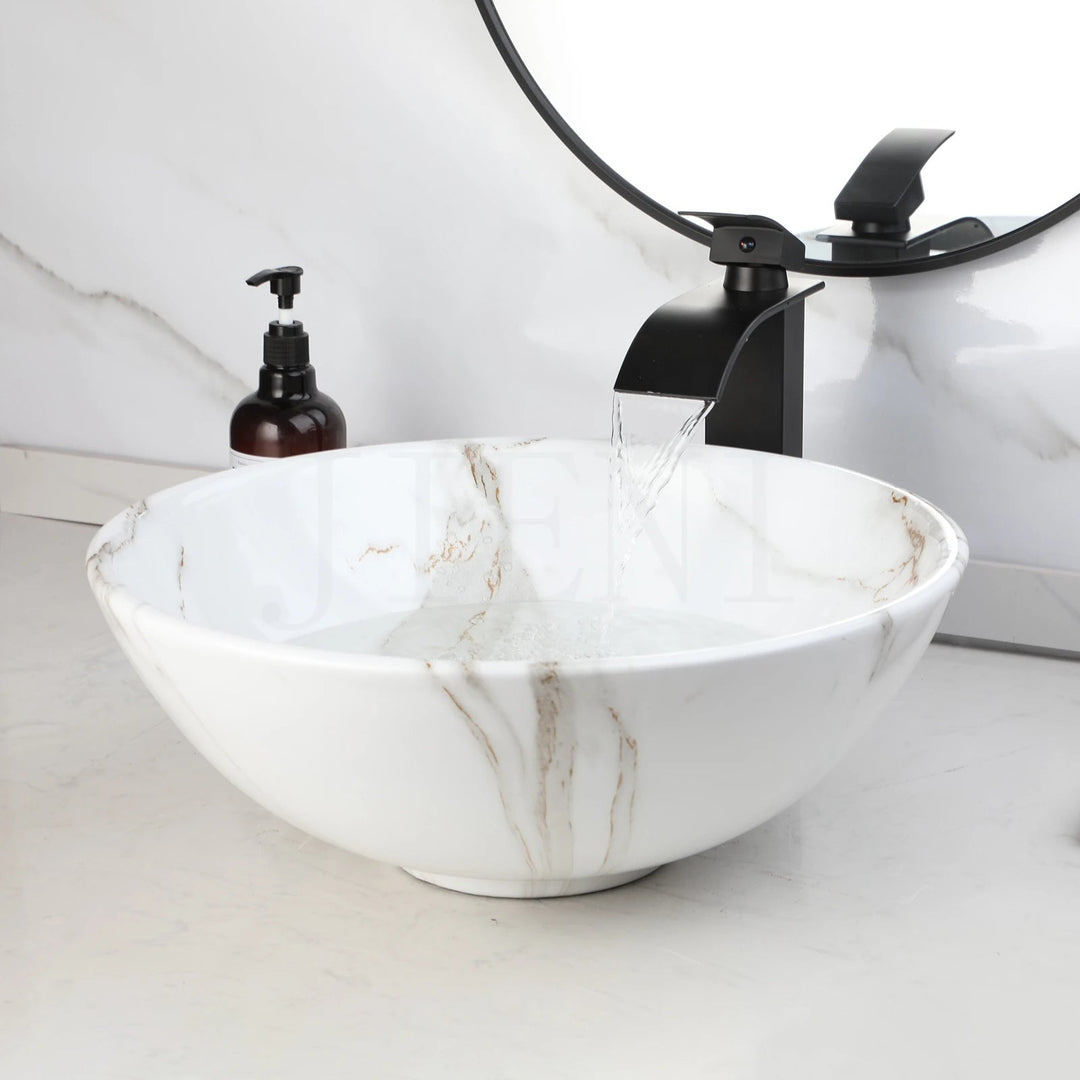 Bathroom Ceramic Basin Various Styles Available, Includes Mixer Tap - Bathroom sinkBathroomLux