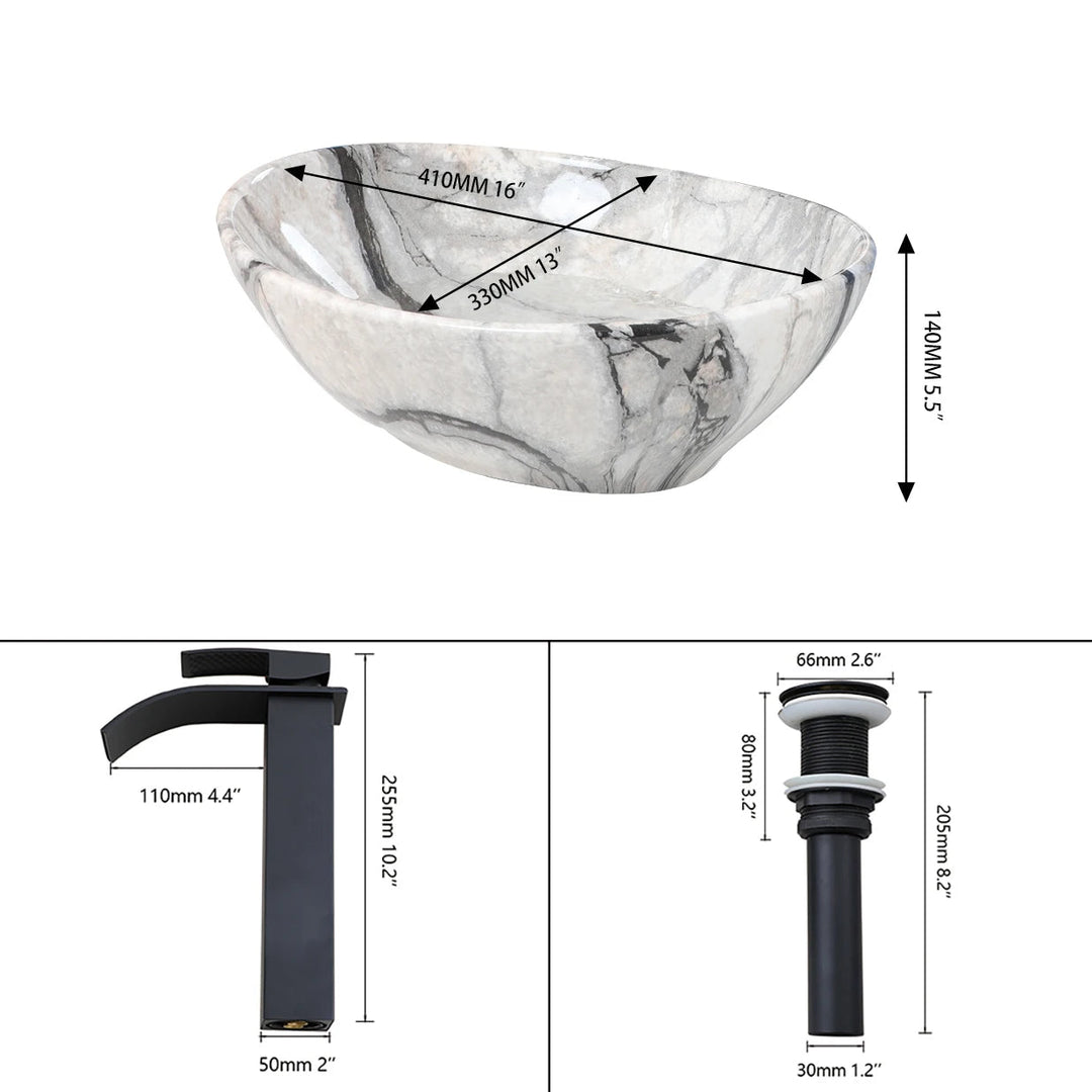 Bathroom Ceramic Basin Various Styles Available, Includes Mixer Tap - Bathroom sinkBathroomLux