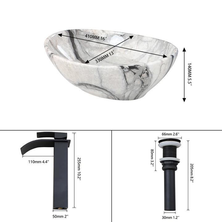 Bathroom Ceramic Basin Various Styles Available, Includes Mixer Tap - Bathroom sinkBathroomLux