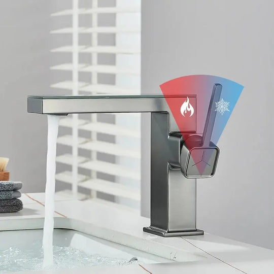 Bathroom Faucet with Temperature Display Water Mixer Tap with LED Light - bathroom, showers, thermostaticBathroomLux