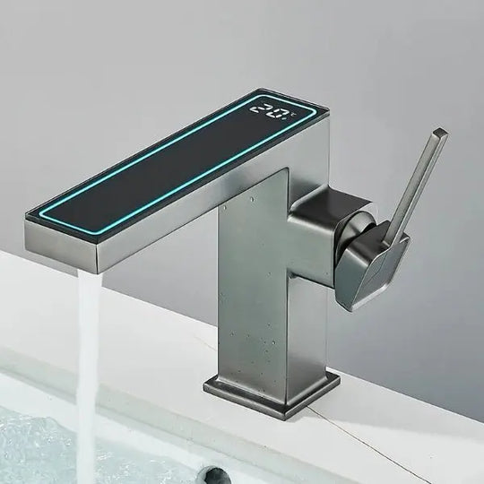 Bathroom Faucet with Temperature Display Water Mixer Tap with LED Light - bathroom, showers, thermostaticBathroomLux