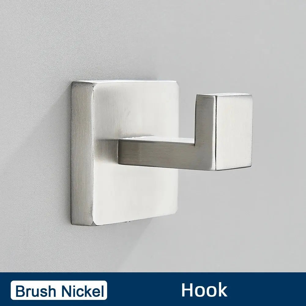 Black Bathroom Accessories Set Towel Bar Holder Hook - BathroomLux