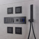 Black Ceiling - Mounted Thermostatic Shower System with Rain & Body Jets - recessed shower head with lightBathroomLux