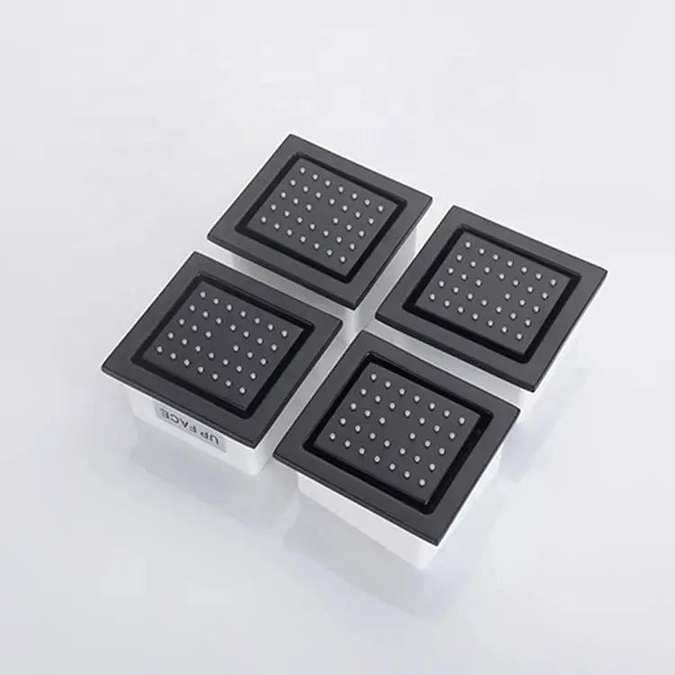 Black Ceiling - Mounted Thermostatic Shower System with Rain & Body Jets - recessed shower head with lightBathroomLux