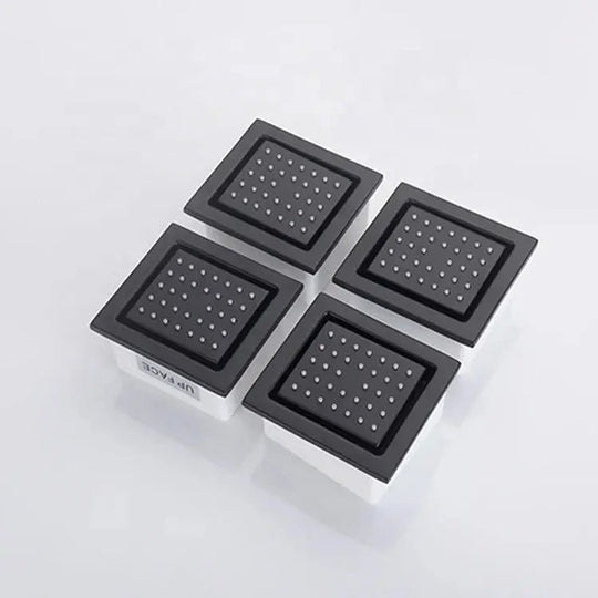 Black Ceiling - Mounted Thermostatic Shower System with Rain & Body Jets - recessed shower head with lightBathroomLux