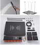 Black Ceiling - Mounted Thermostatic Shower System with Rain & Body Jets - recessed shower head with lightBathroomLux