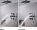 Black Ceiling - Mounted Thermostatic Shower System with Rain & Body Jets - recessed shower head with lightBathroomLux