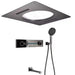 Black Ceiling Rainfall & Waterfall Thermostatic Shower Set - Luxury Black Ceiling RainfallBathroomLux