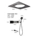 Black Ceiling Rainfall & Waterfall Thermostatic Shower Set - Luxury Black Ceiling RainfallBathroomLux