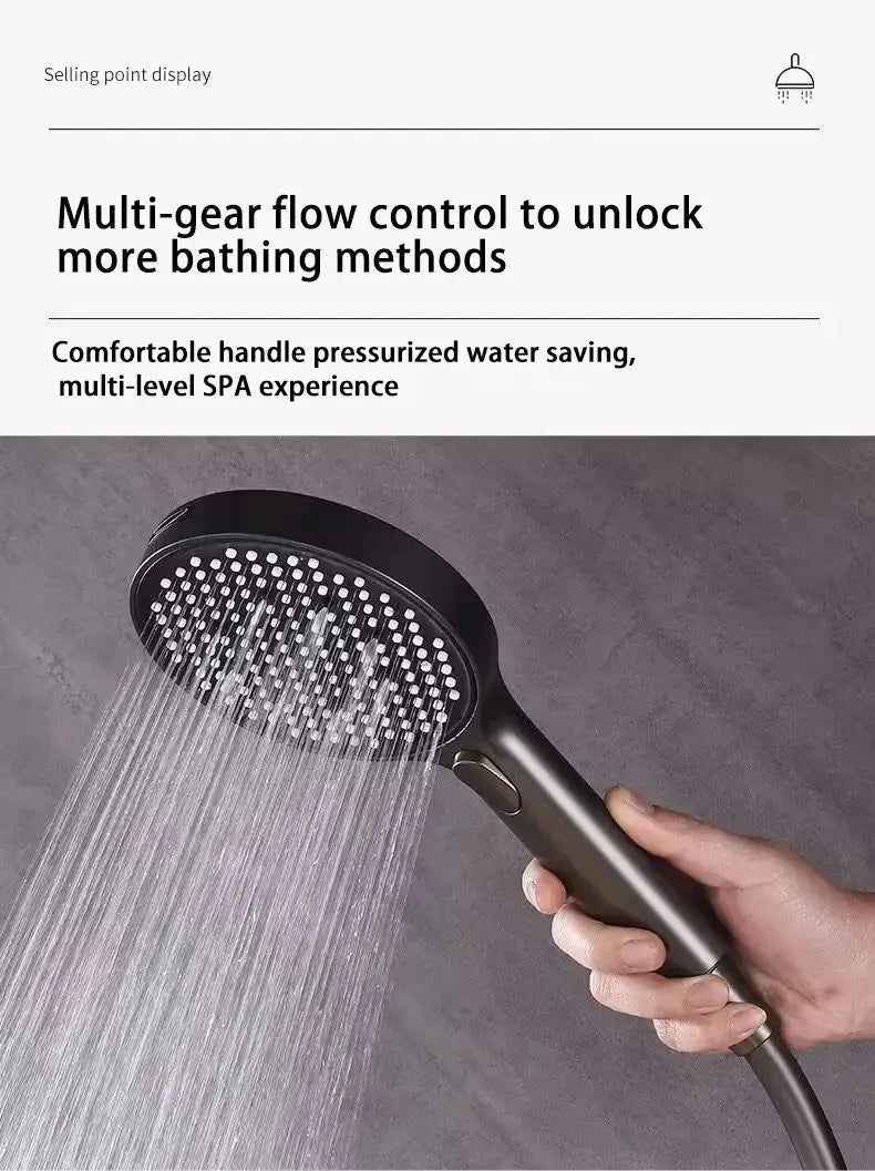 Black Ceiling Rainfall & Waterfall Thermostatic Shower Set - Luxury Black Ceiling RainfallBathroomLux