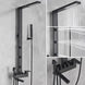 Black Rainfall Shower System Wall - Mount Faucet Kit with Bidet - BathroomLux
