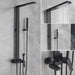 Black Rainfall Shower System Wall - Mount Faucet Kit with Bidet - BathroomLux
