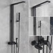 Black Rainfall Shower System Wall - Mount Faucet Kit with Bidet - BathroomLux