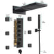 Black Rainfall Waterfall Shower System – Thermostatic 3 Mode - rainfall shower system with handheldBathroomLux