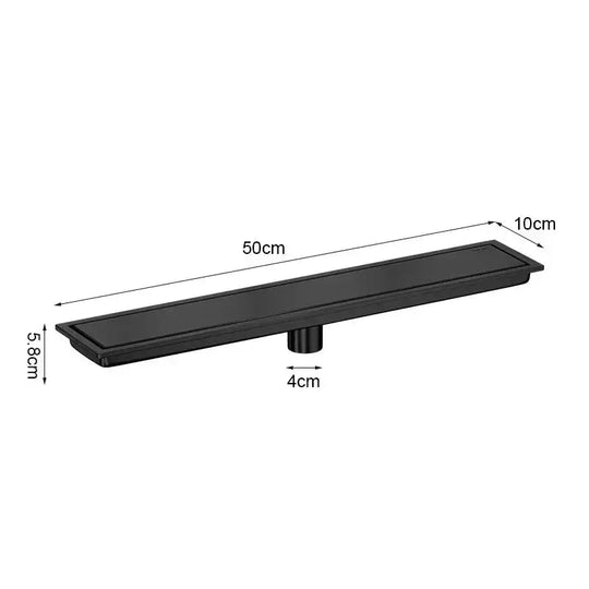 Black Rectangle Stainless Steel Linear Shower Drain – 20cm / 30cm / 40cm / 50cm / 60cm - 60cm Rectangle Stainless Steel Linear Shower DrainBathroomLux
