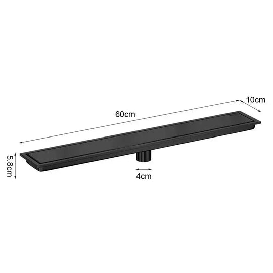 Black Rectangle Stainless Steel Linear Shower Drain – 20cm / 30cm / 40cm / 50cm / 60cm - 60cm Rectangle Stainless Steel Linear Shower DrainBathroomLux