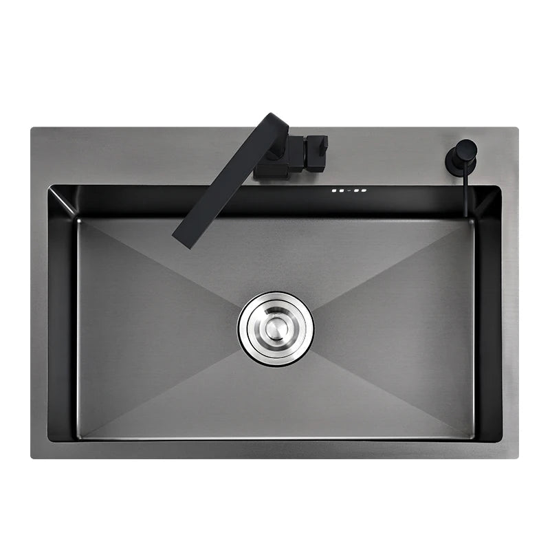 Black Stainless Steel Kitchen Sink – Undermount or Above Counter Basin - kitchen sinkBathroomLux