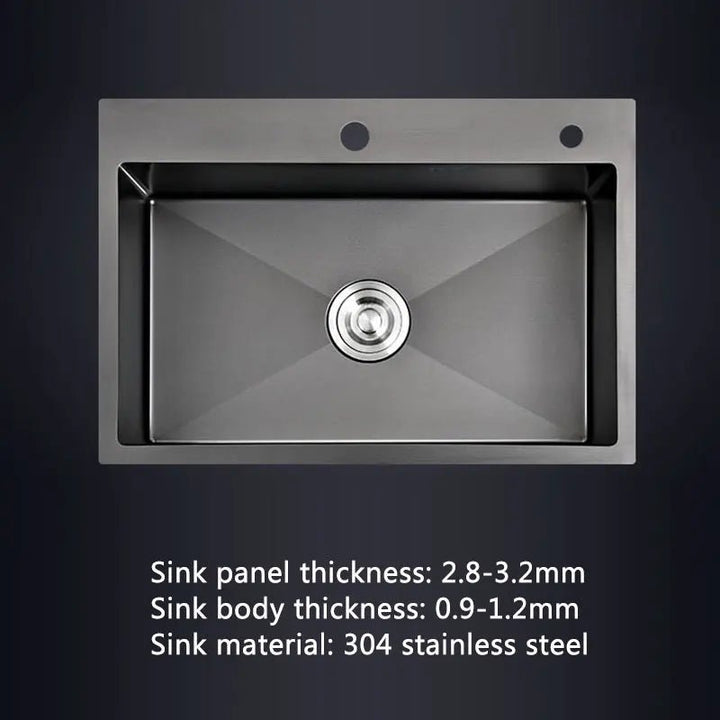 Black Stainless Steel Kitchen Sink – Undermount or Above Counter Basin - kitchen sinkBathroomLux