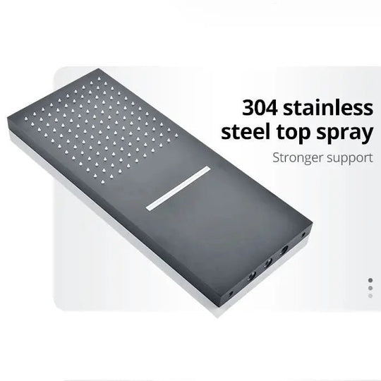 Black Thermostatic Waterfall Shower Set 3 - Way with Hand Shower - Thermostatic Rainfall Shower SystemBathroomLux