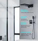 Black Thermostatic Waterfall Shower Set 3 - Way with Hand Shower - Thermostatic Rainfall Shower SystemBathroomLux