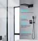 Black Thermostatic Waterfall Shower Set 3 - Way with Hand Shower - Thermostatic Rainfall Shower SystemBathroomLux