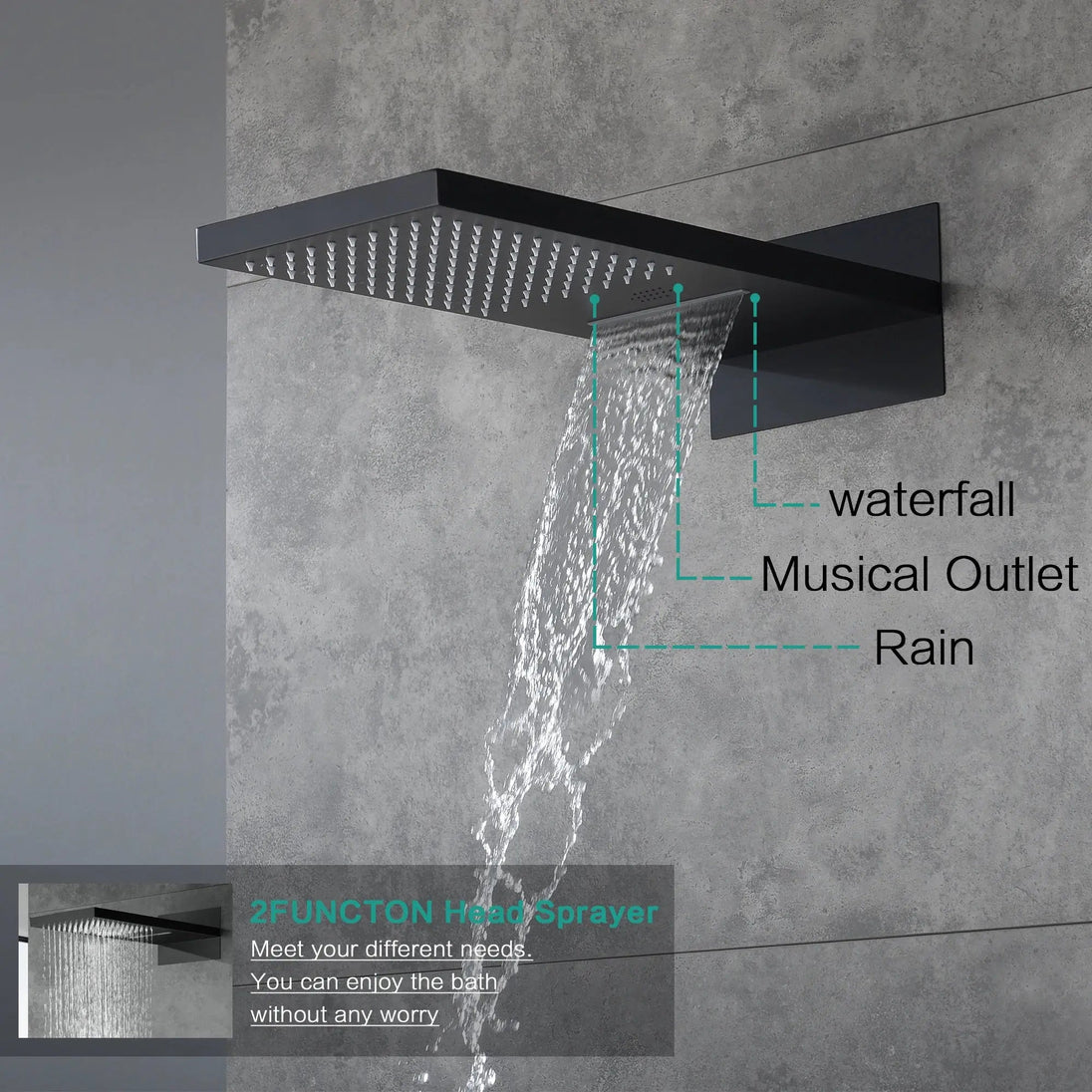 Bluetooth Thermostatic Rain Shower System Set – Solid Brass - thermostatic rain showerBathroomLux