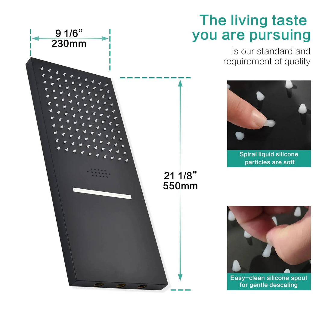 Bluetooth Thermostatic Rain Shower System Set – Solid Brass - thermostatic rain showerBathroomLux