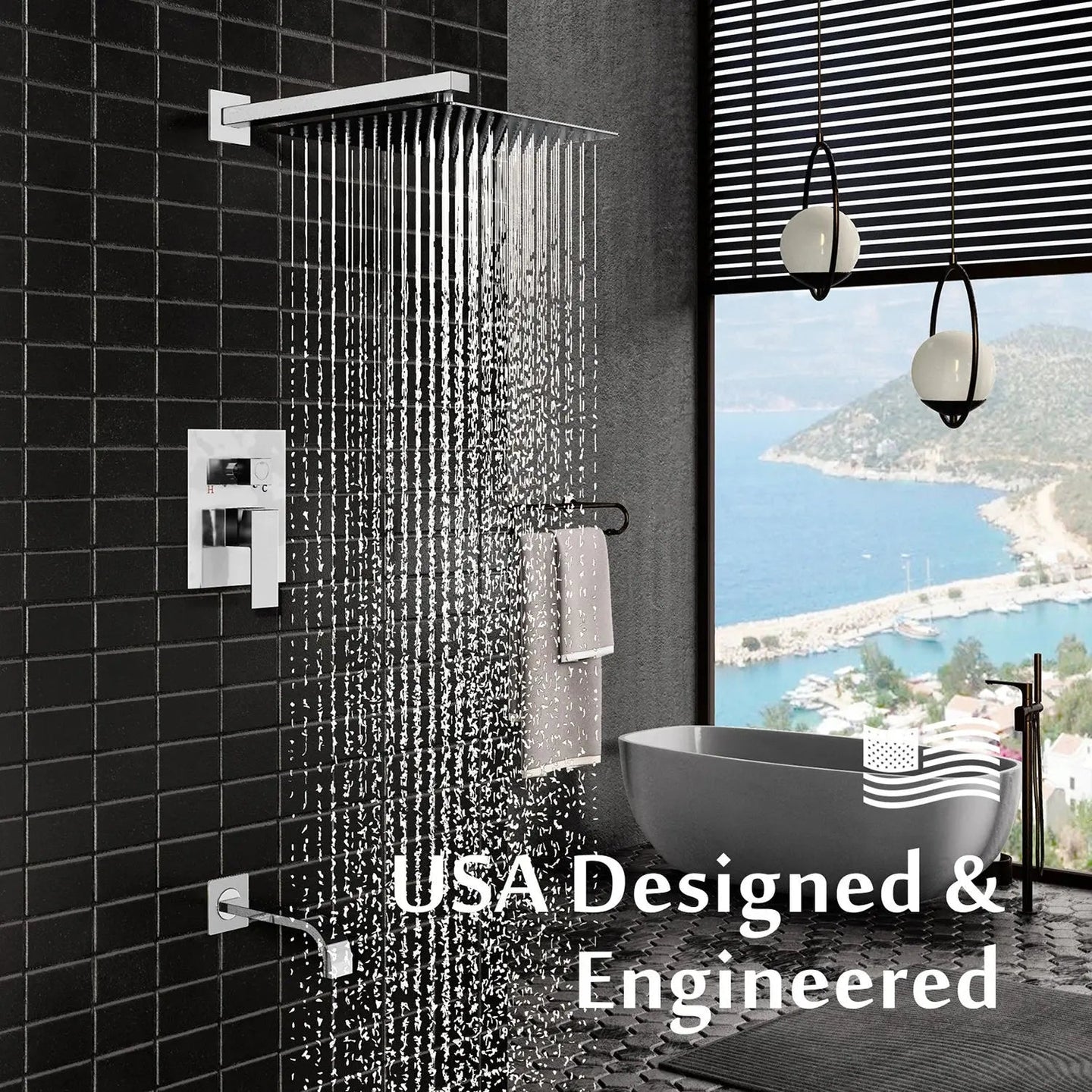 Brass Concealed Shower Mixer – Luxury Bath & Rain Set - Concealed Rain Shower SystemBathroomLux