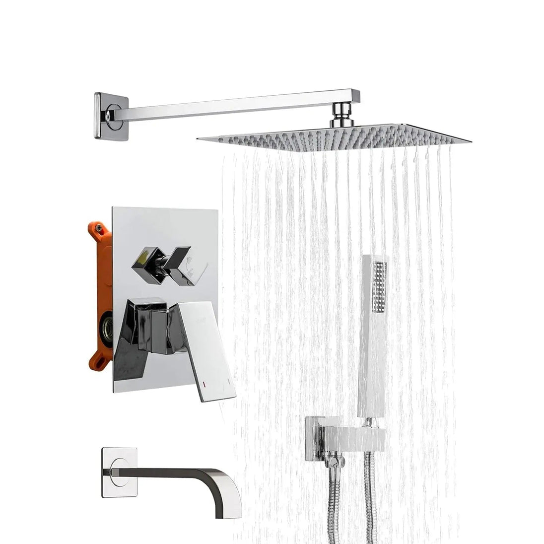 Brass Concealed Shower Mixer – Luxury Bath & Rain Set - Concealed Rain Shower SystemBathroomLux